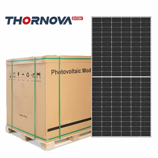 FULL PALLET (31 Pieces) Thornova TS-BGT72(580) – Silver Frame, Bifacial, Solar Panel